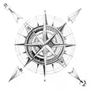 sun and moon with compass tattoo design idea