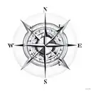 compass with sun and moon tattoo design idea