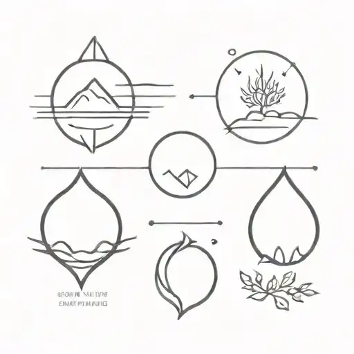 elements earth fire air tattoo design idea