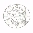 elements earth fire air tattoo design idea