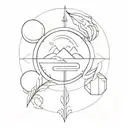 elements earth fire air tattoo design idea