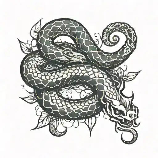snake who bite and spread infection  tattoo design idea