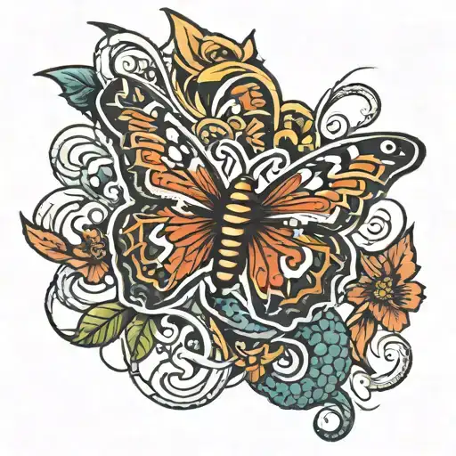 butterfly bitted by snake tatto design tattoo design idea