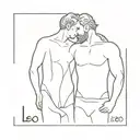 Leo, Gemini, Father and Son, fathers birth and death date tattoo design idea