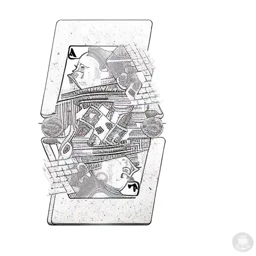 play cards, bitcoin simbol, play dice tattoo design idea