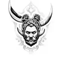 Viking with Roses tattoo design idea