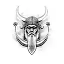 Viking with Roses tattoo design idea