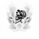 skull side profile  tattoo design idea