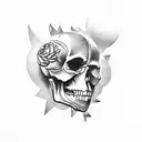 skull side profile  tattoo design idea