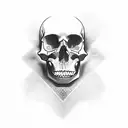 skull side profile  tattoo design idea