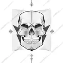 skull with geometric lines around tattoo design idea
