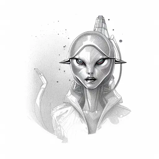 sexy alien chick tattoo design idea