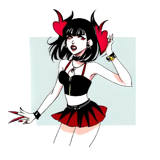 dua lipa demon tattoo design idea