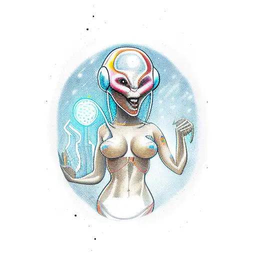 sexy alien babe tattoo design idea
