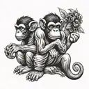 three wise monkeys tattoo design idea