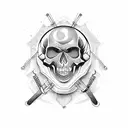 drum set skulls  tattoo design idea