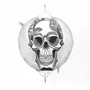 drum set skulls  tattoo design idea