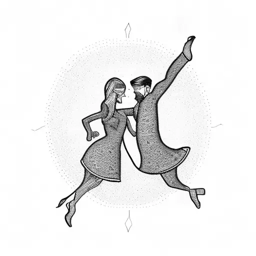 couple dance tattoo design idea