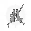 couple dance tattoo design idea