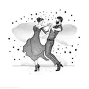 couple dance tattoo design idea