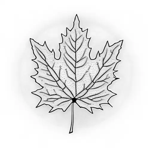 A majestic maple leaf intertwined with a hockey stick tattoo design idea