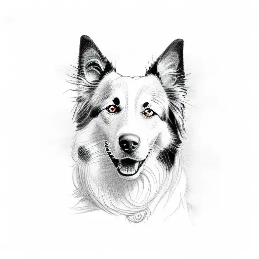 border collie tattoo design idea