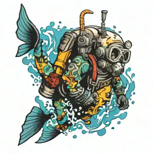 scuba diving tattoo design idea