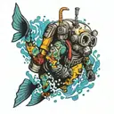 scuba diving tattoo design idea