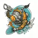 scuba diving tattoo design idea