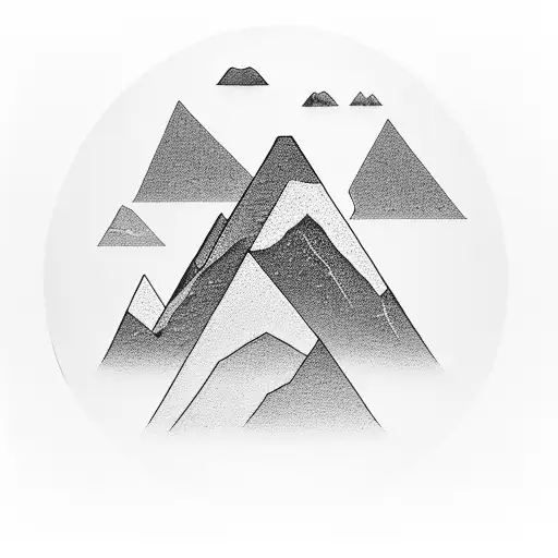 Mountain range silhouette formed by weights and dumbbells tattoo design idea