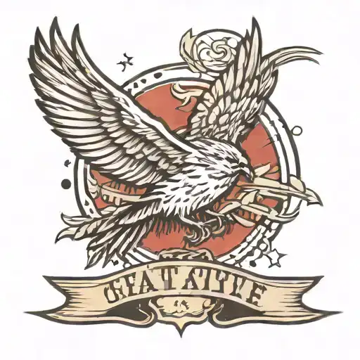 sign of fate, bird flying,  don't give up tattoo design idea