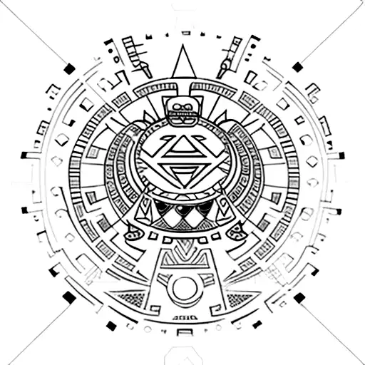 aztec calendar tattoo design idea