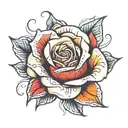 a tattoo of a open rose made out of 100 dollar bills tattoo design idea