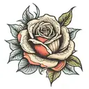 a tattoo of a open rose made out of 100 dollar bills tattoo design idea