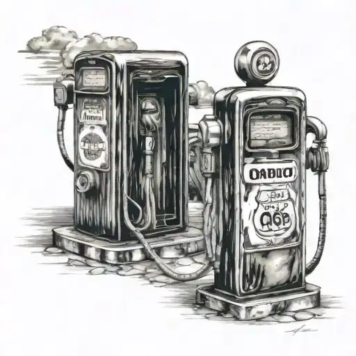 usa car route 66 gasoline pump tattoo design idea