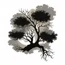 A tree of life with branches reaching up towards the heavens, symbolizing the connection between God and nature tattoo design idea