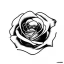 rose under glas tattoo design idea