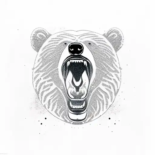 angry wild bear for finger tattoo design idea