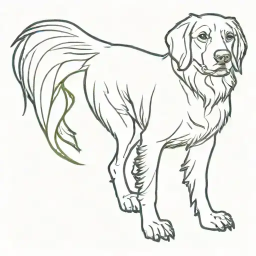 A simple memorial tattoo for a wild haired pointing griffin dog tattoo design idea