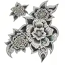 Aztec flowers intertwined tattoo design idea