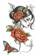 Create a tatoo of person who has healed from her past traumas & gained her powers tattoo design idea