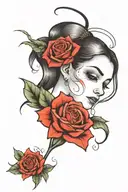 Create a tatoo of person who has healed from her past traumas & gained her powers tattoo design idea