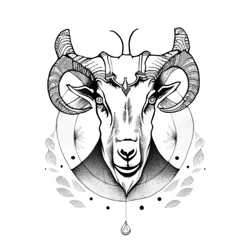 goat Capricorn  tattoo design idea