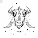 goat Capricorn  tattoo design idea