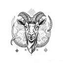 goat Capricorn  tattoo design idea