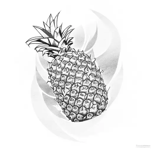Pineapple and mango tattoo design idea
