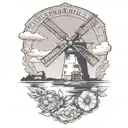 windmill tattoo design idea