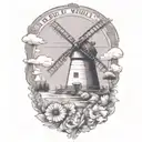 windmill tattoo design idea
