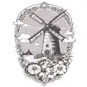 windmill tattoo design idea