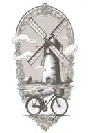 windmill tattoo design idea